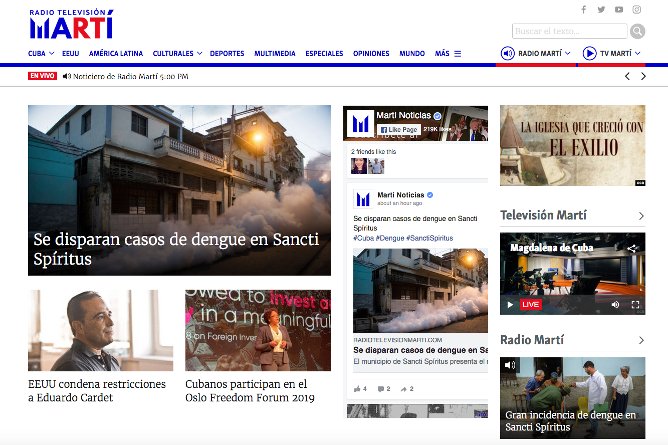 Website da Radio Television Marti