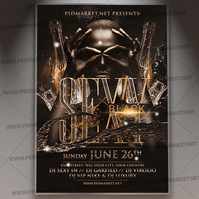 Sexy Black Party Flyer - PSD Template