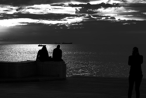 Dark by miroslav0108, sunset seaside silhouettes reflections