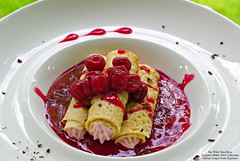 A Cherry Crepe Breakfast served on the front porch