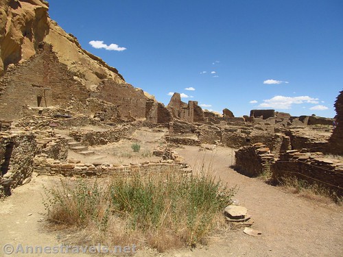 Walking through part of the western side of Pueblo Bonito in Chaco Culture National Historical Park, New Mexico