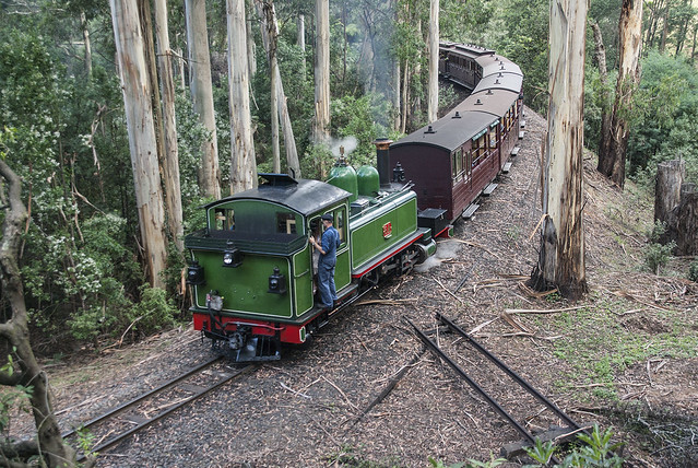 NA6A climbs away from Lakeside towards Clematis with the Steam and Cuisine Luncheon Train, Puffing Billy Railway, 2nd January, 2008.