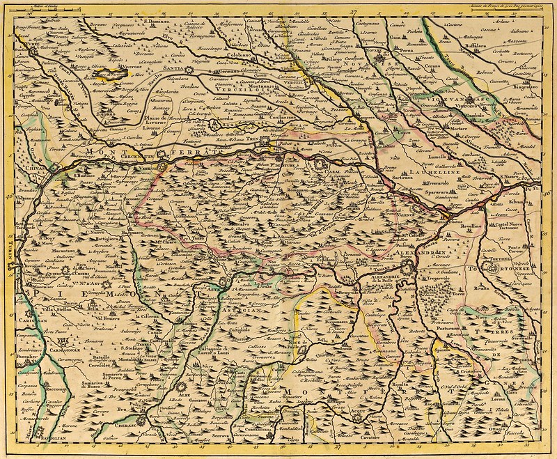 Covens et Mortier - Cours du Po, Piemont-Montferrat (1735)