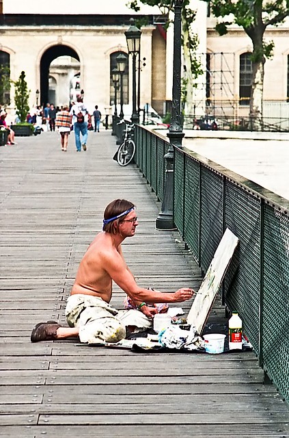 Pretentious? Moi? Pont des Arts, Paris, August 1996