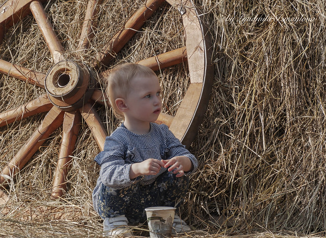 Child in haystack