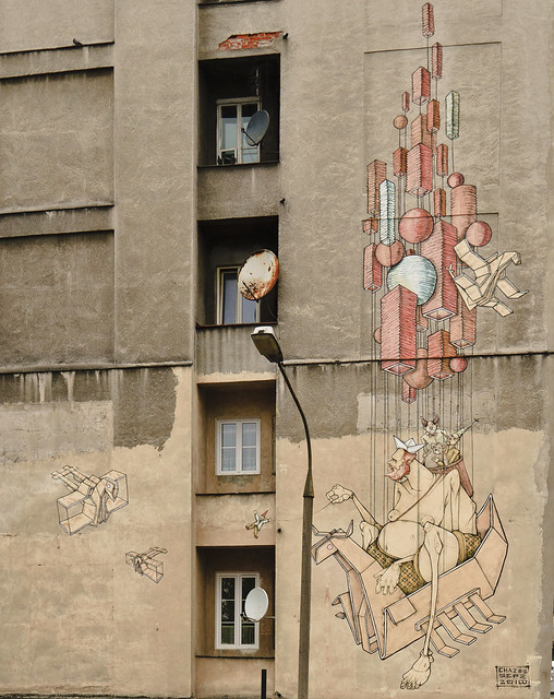 ,,,a sketch on the facade of a house in Warsaw
