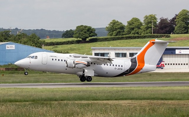 G-JOTR JOTA Aviation Avro RJ85 @ Exeter International Airport, Devon