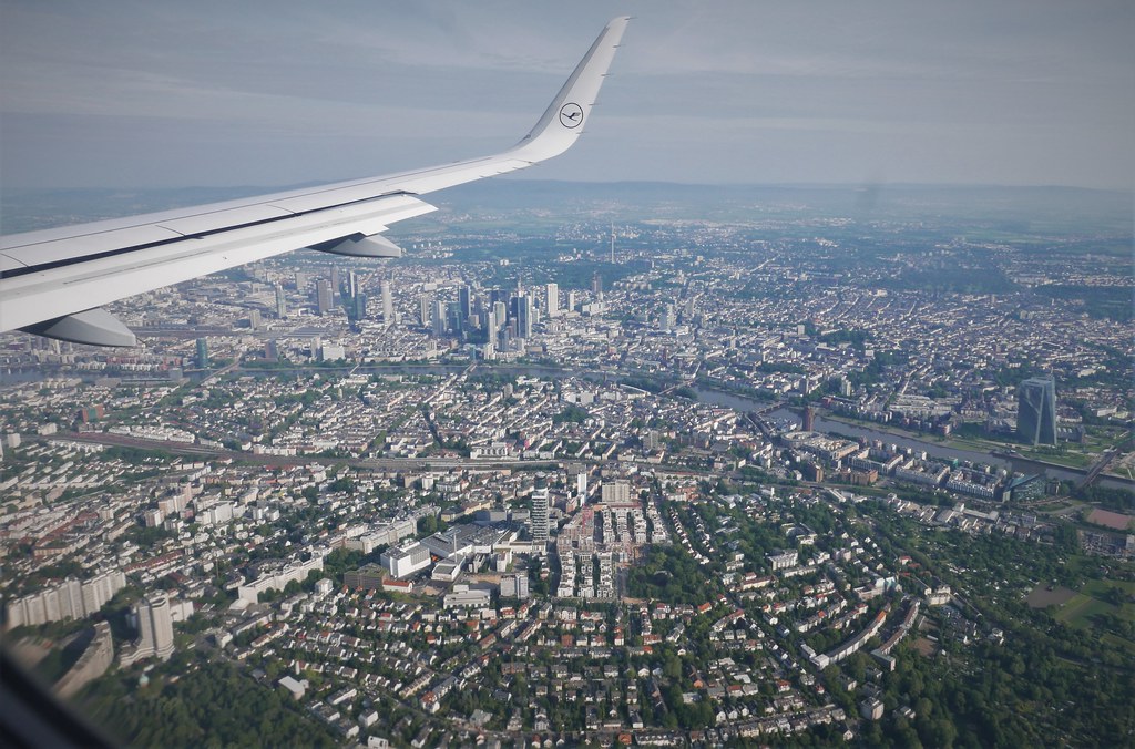 Approaching Frankfurt for a short stopover