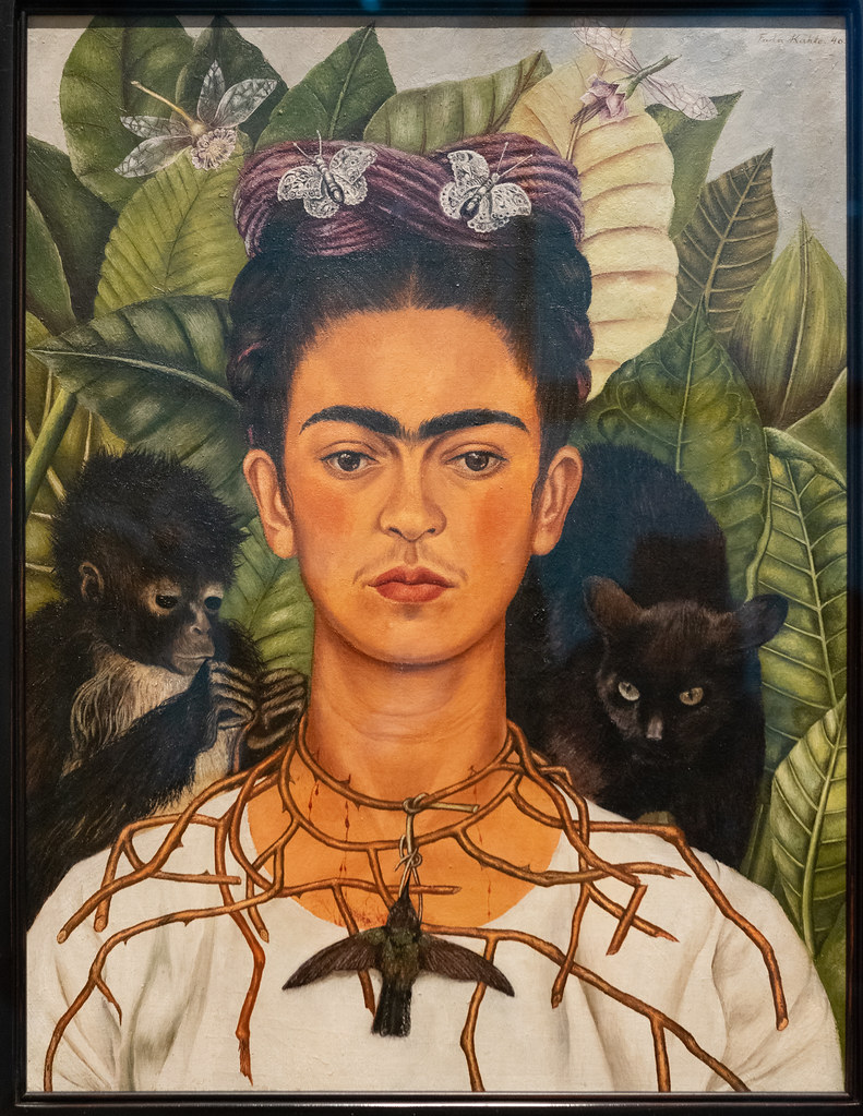 Self-Portrait with Hummingbird and Thorn Necklace - Frida Kahlo 1940