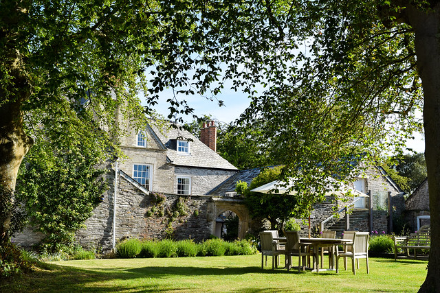 Outside at Trewornan Manor, Wadebridge