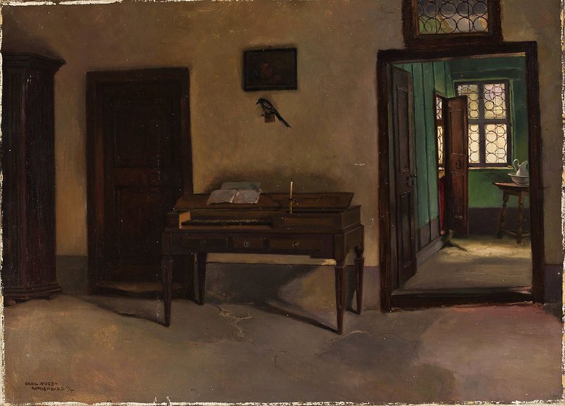 Karl Leopold Voss (1856-1921) - Wnetrze z klawikordem