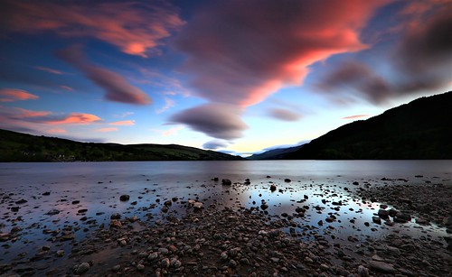 sunset longexposure loch dramaticsky mountains atmospheric