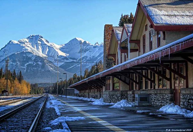 The Banff Train Station in the Town of Banff, Alberta Canada