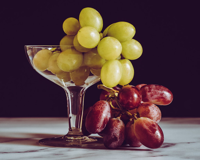 Grapes in Champagne glass