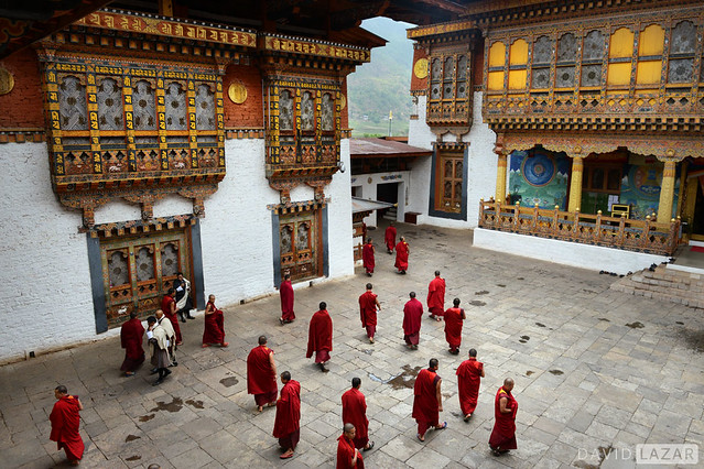 Monks in the Courtyard