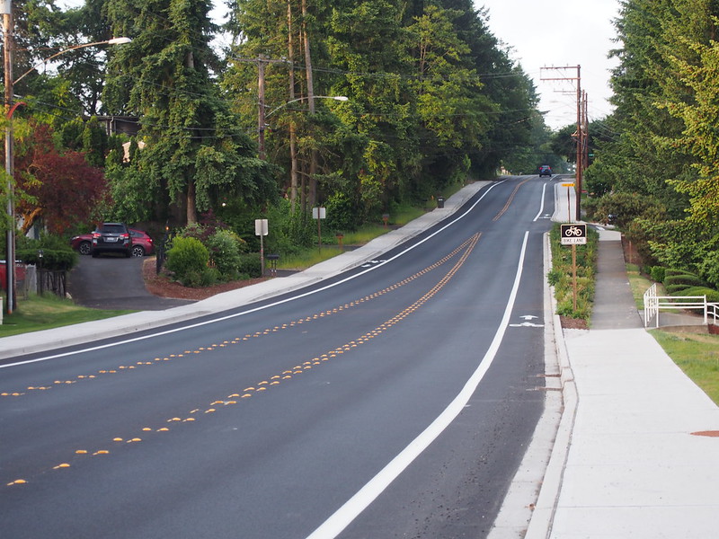 Military Road South: They've completely redone this road since I was last there, including bike lanes!