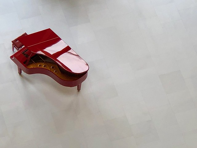 Red piano.