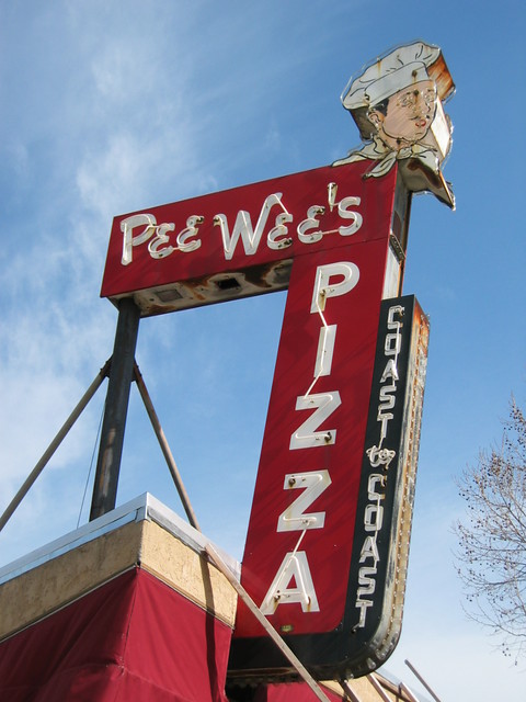 Pee Wee's Pizza - San Leandro, Calif. - sign by Electrical Products Corp.