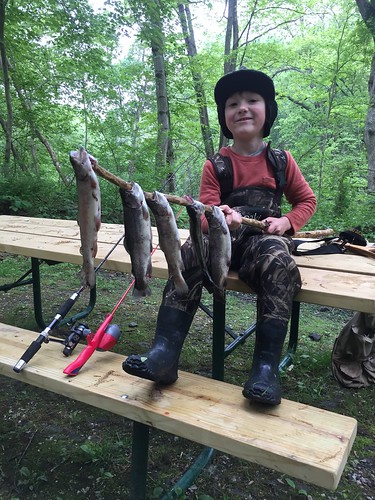 The look on Dexter Webster’s face says it all after a day trout fishing with his grandfather.