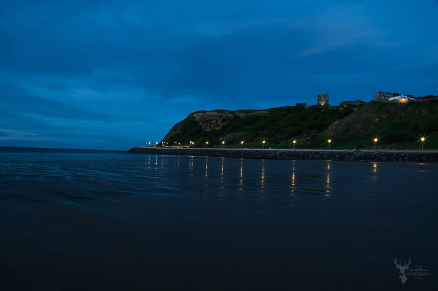 Scarborough castle by night