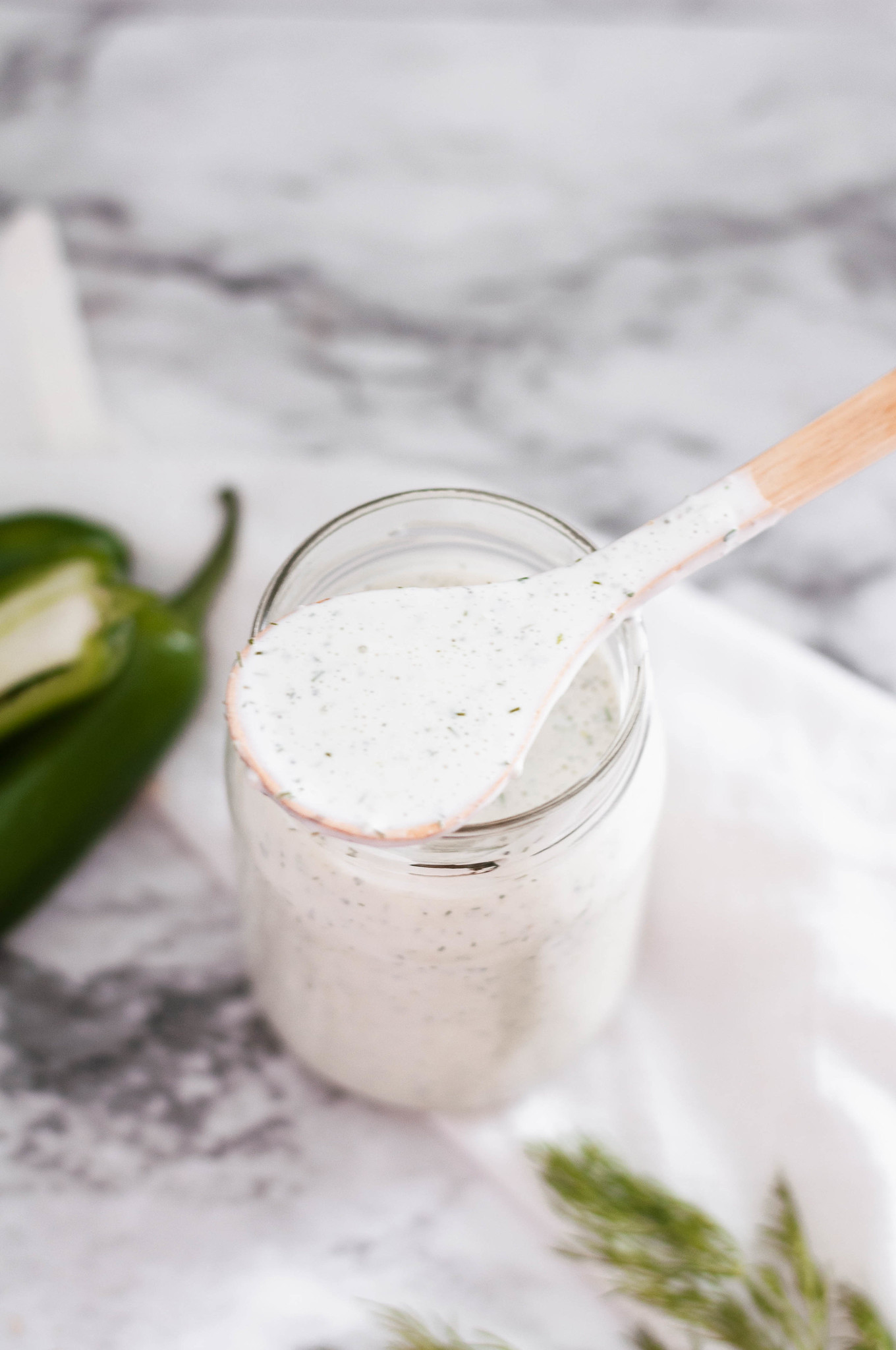 Toss a few ingredients in the food processor (or blender) and in minutes you have a spicy, fresh homemade jalapeno ranch dressing perfect for salads and all your dipping needs.