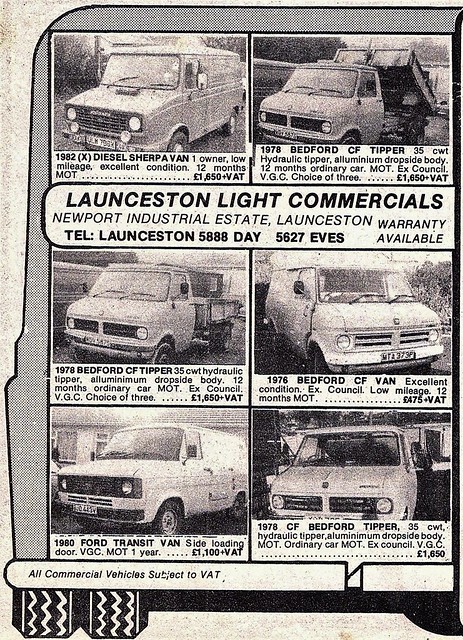 1985 ADVERT - LAUNCESTON LIGHT COMMERCIALS