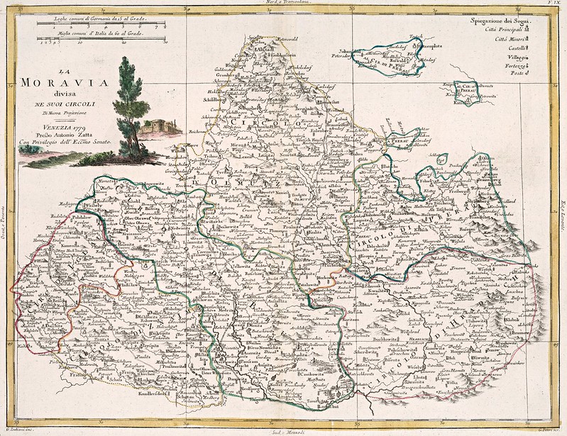 Antonio Zatta (fl.1757-1797) - La Moravia divisa Ne Suoi Circoli (1779)