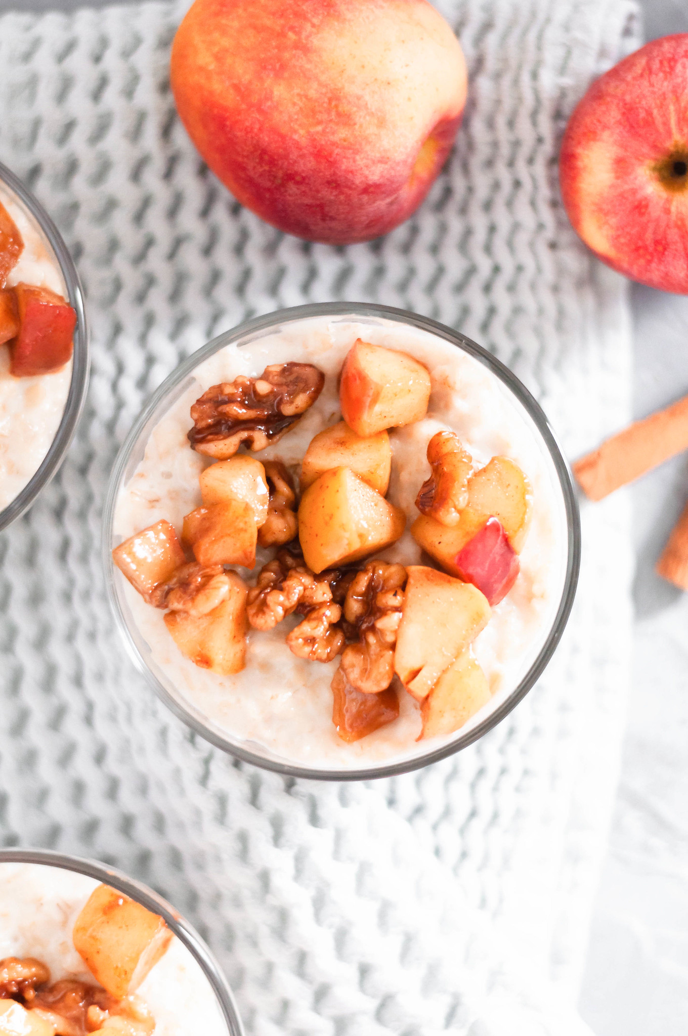 Jazz up your daily oatmeal and make this Caramelized Apple Oatmeal. Chunks of apple and walnuts are caramelized in butter and brown sugar to golden perfection. Served over creamy oatmeal for the perfect balance of sweetness.