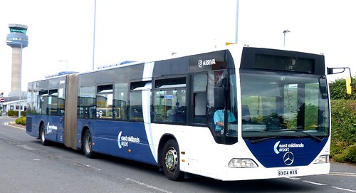 BX04 MXN ‘ARRIVA Midlands No. 5007 ‘east midlands airport’. Mercedes-Benz Articulated Citaro on Dennis Basford’s railsroadsrunways.blogspot.co.uk’