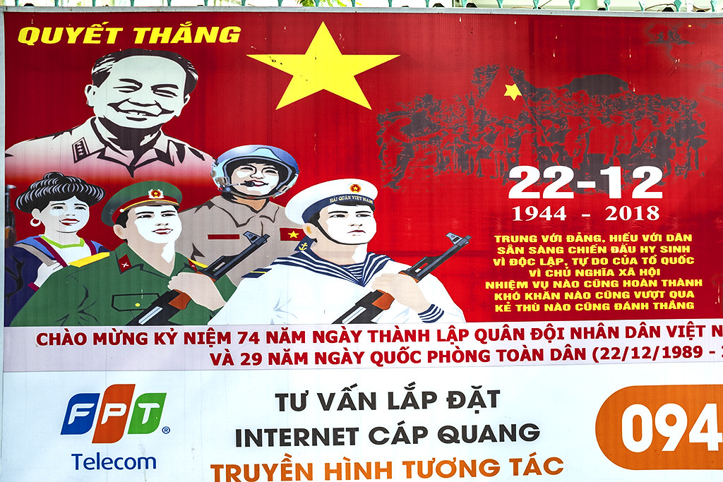 Vo Nguyen Giap on propaganda billboard--Saigon