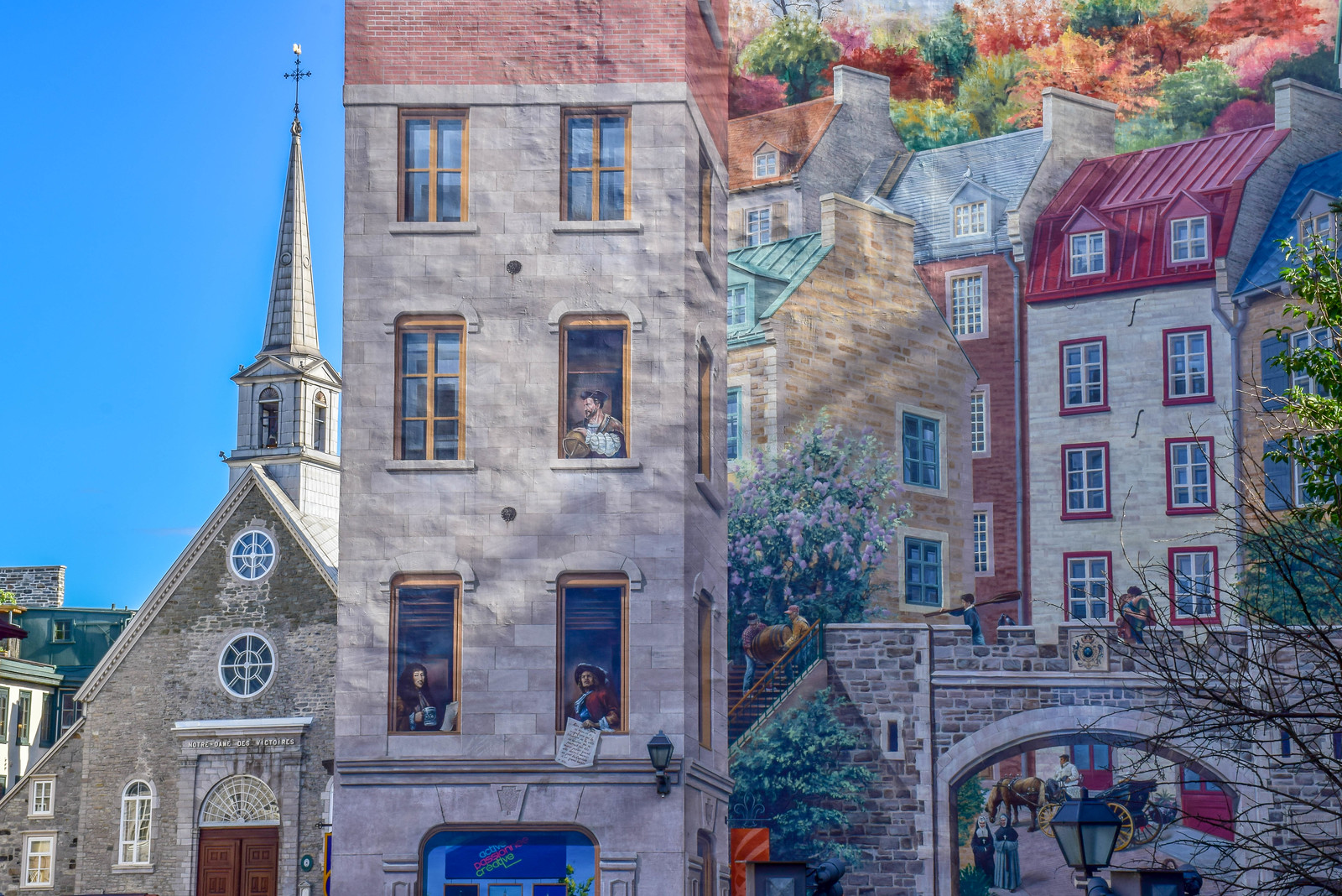 Fresque des Québécois mural in Quebec City, Canada