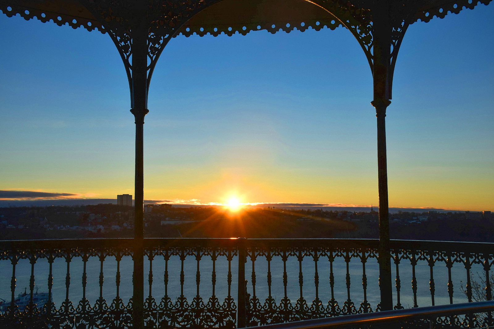 Dufferin Terrace at sunrise, in Quebec City, Canada