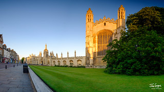 Golden morning summer light on King's College, Cambridge, UK