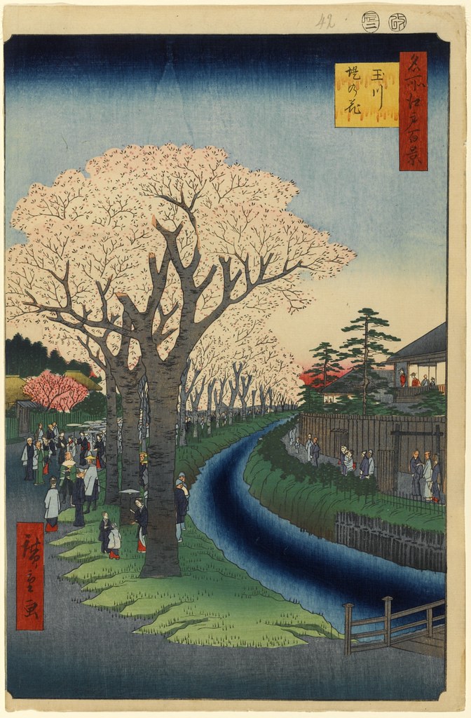 玉川上水，原為日本江戶時代開通的引水道。歌川広重（Public Domain）