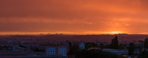 burning docteur tonton thomas panoramic photography red sunset summer sky city cityscape dijon france