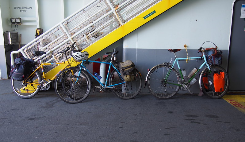 Bikes on the Ferry: An older couple were also headed to Whidbey Island.