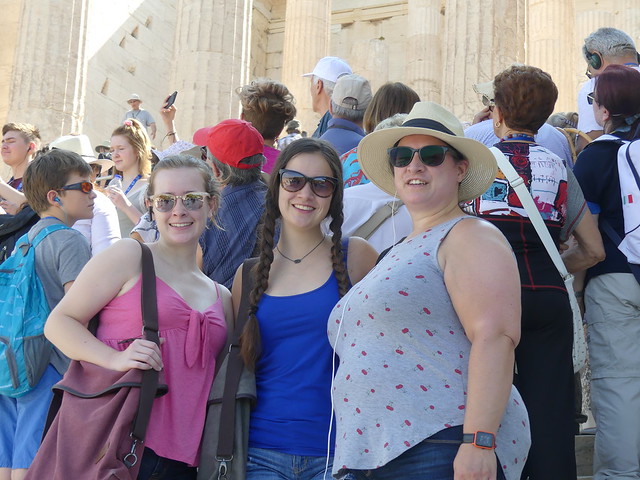 Madeline, Emily and Dominica on the Acropolis