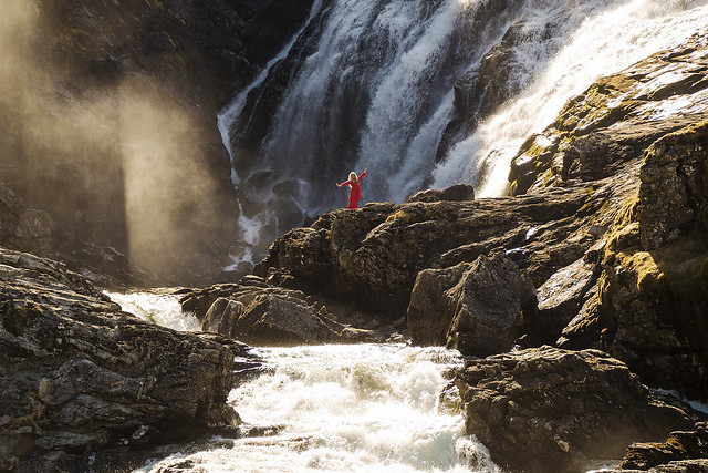 Flämsbana cascada Kjosfossen  Norway