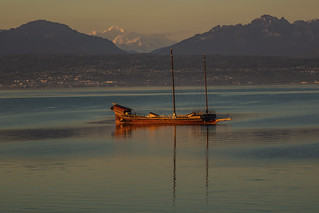 A Boat and Mont Blanc