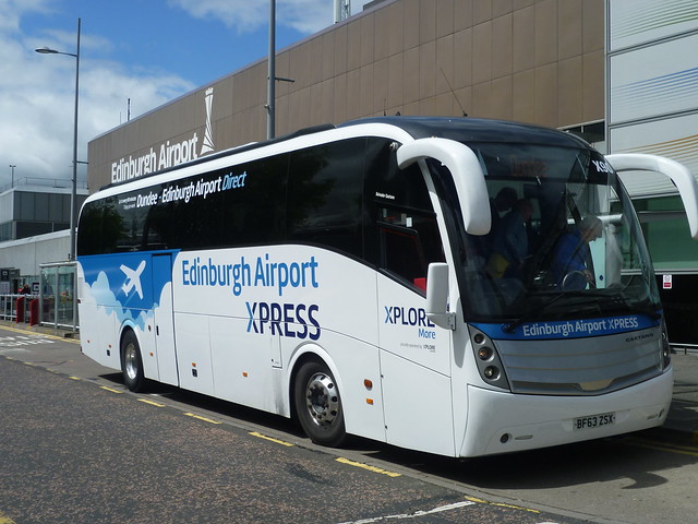 Xplore Dundee BF63 ZSX is seen at Edinburgh Airport after arrival from Dundee.