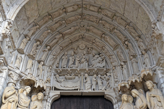 Chartres (Eure-et-Loir) - Cathédrale Notre-Dame - Portail nord - Baie de gauche