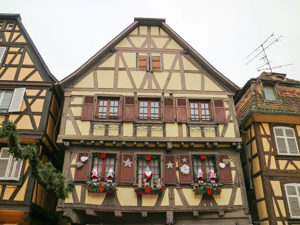 Fachadas de las casas en Alsacia