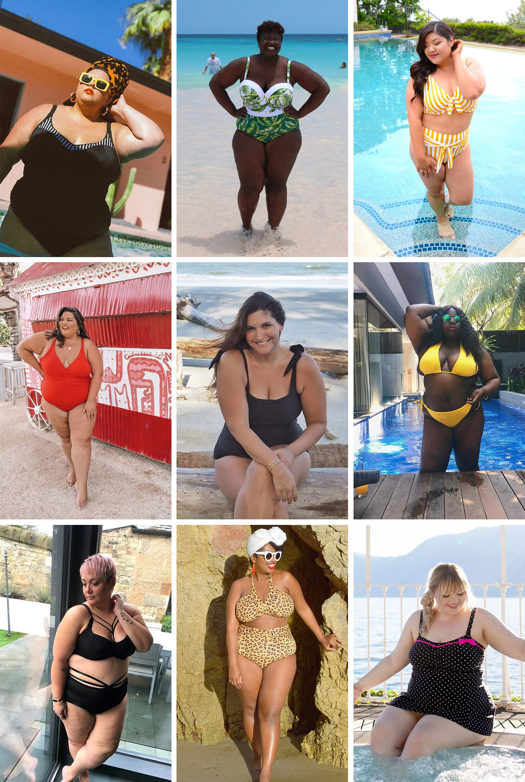 Gorgeous Plus Size Fashion Bloggers in Swimsuits and Bikinis