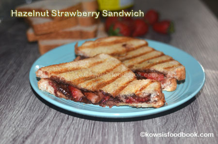 Easy Kids Snacks box Recipe - Strawberry Hazelnut Sandwich