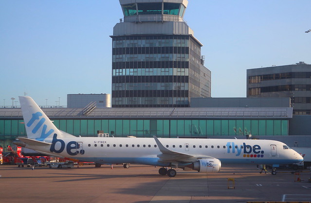 Flybe G-FBEK  Embraer 195 flight BE3123 departure from Manchester MAN England UK bound for Paris CDG France