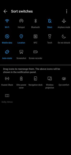 Huawei P30 Pro - Screenshot - Notification Drawer - Quick Settings - Edit