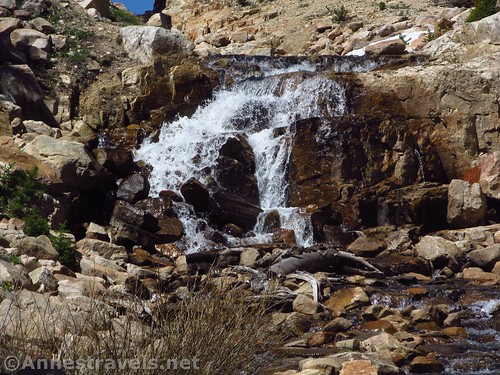 Waterfall along the trail to Ibantik Lake, Uinta Wilderness, Utah