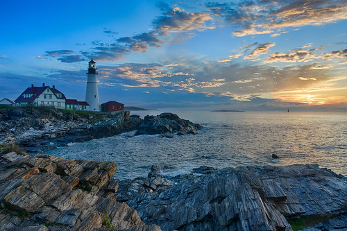 Cape Elizabeth sunrise by Christopher Wallace, The first photo from my road trip from Blacksburg, Virginia to Gros Morne National Park in Newfoundl