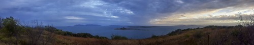 australia queensland bowen whitsundays islands flagstaffhilllookout sunset landscape pacificocean panorama