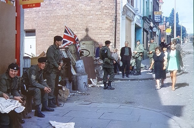 Old photo of British Army in Belfast - SCI Convening Belfast & Lusty Beg June 2019